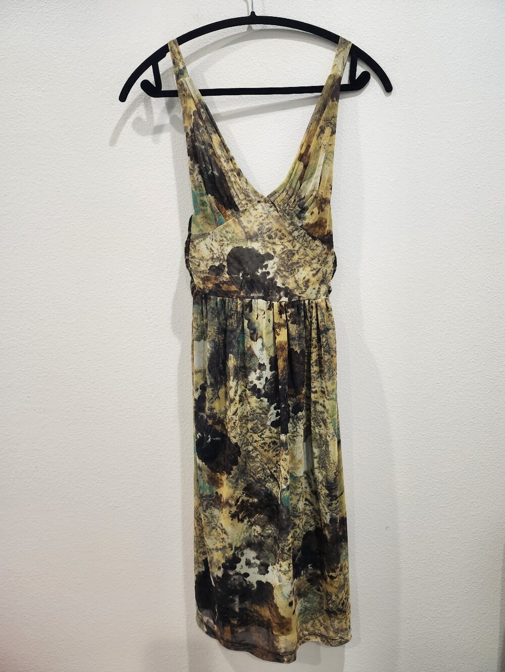 Isabel de Pedro Y2K Sheer Dress Size 6 Yellow Green